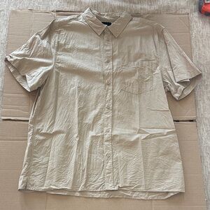 H&M Light Beige Short-Sleeve Button-Down Shirt